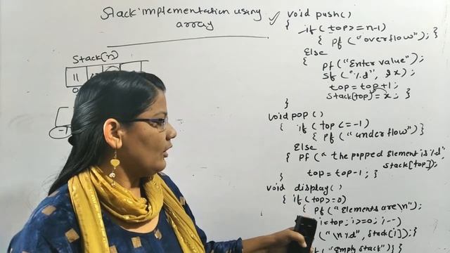Stack implementation using array in C|push and pop operation program|stack program |data structure смотреть онлайн
