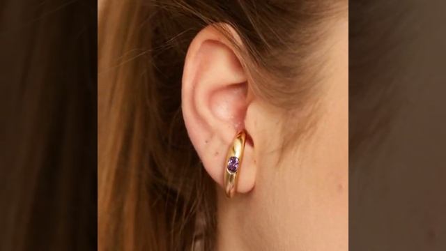 Brinco Ear Hook Maisa Ametista Dourado | 80711 смотреть онлайн