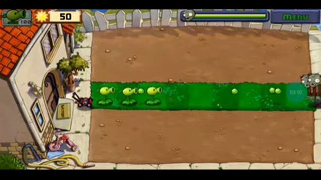 Начало игры Растения против Зомби растения горохострел и подсолнух