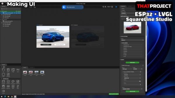 Part.2: Creating Tesla's Website in SquareLine Studio (ESP32+LVGL)