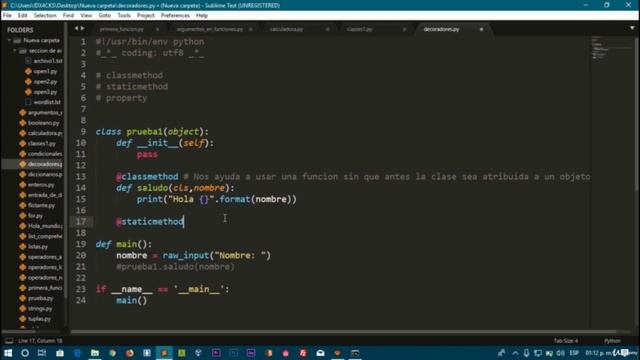 Parte-36 Hacking---con---Python---(Decoradores staticmethod classmethod y property)---?️?️ смотреть онлайн