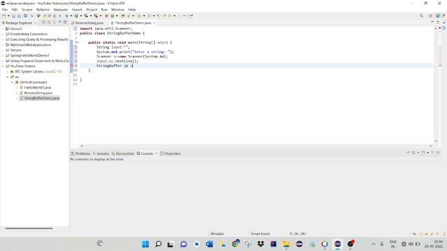 REVERSE a string using reverse() method | StringBuffer class example | Reverse string java program смотреть онлайн