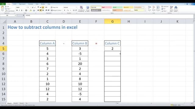 How to subtract one column from another in Excel смотреть онлайн