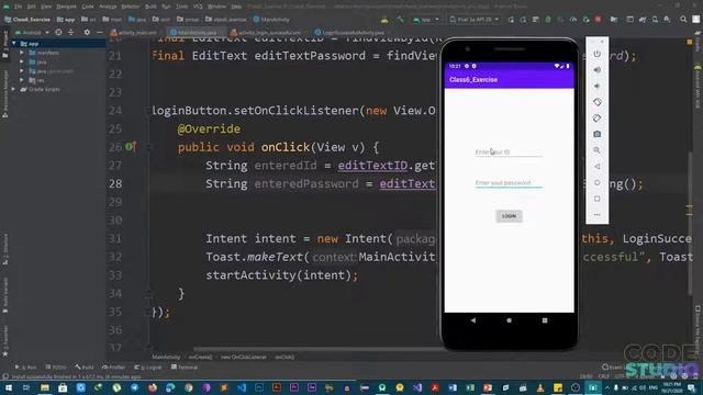 UI PROGRAMMING EXAMPLE | ADDING AUTHENTICATION to the LOGIN APP | CLASS 7 | ANDROID in URDU смотреть онлайн