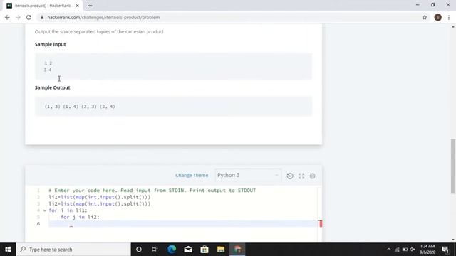 Itertools.Product() HackerRank Solution in Python смотреть онлайн