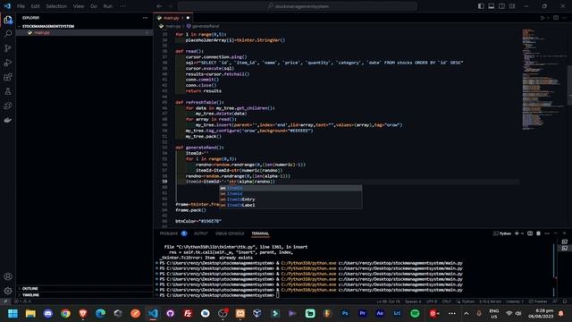 Button that generates a unique Item ID for Python Tkinter GUI CRUD Stock Management System (part3) смотреть онлайн