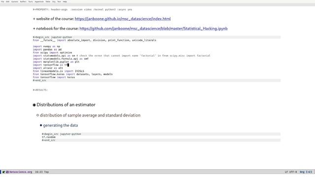 distribution of sample average with emacs and python: generating data смотреть онлайн