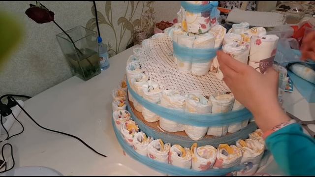 DIY.MAKE PRINCE DİAPER CAKE.BABY GİFT.Birthday.Welcome baby, Baby shower.Pampers tortu смотреть онлайн