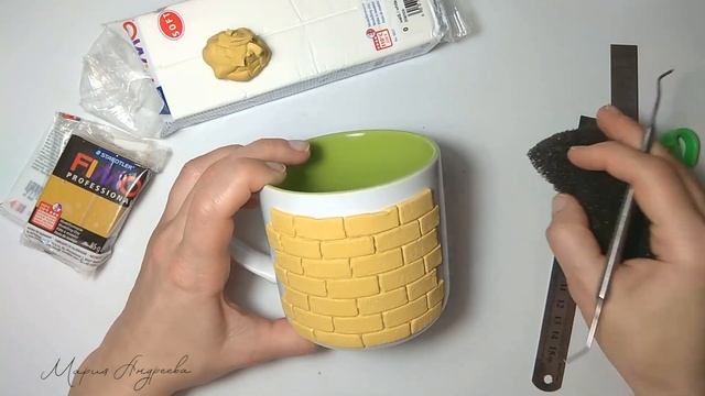 Создание кирпичной стены из полимерной глины
