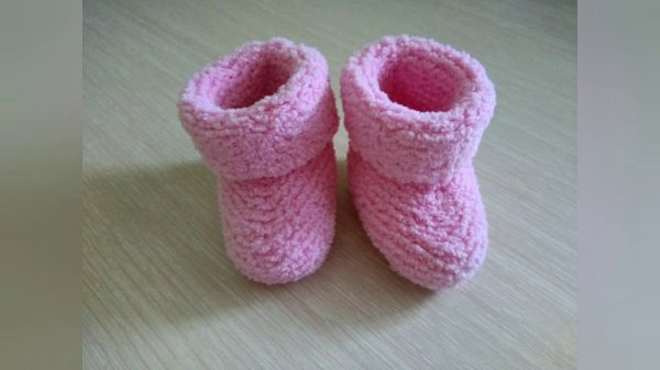 Плюшевые пинетки из Alize softy мастер-класс