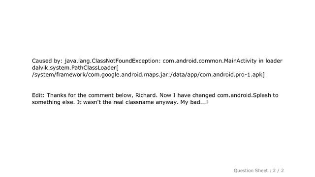 Android : NoClassDefFoundError for code in an Java library on Android смотреть онлайн