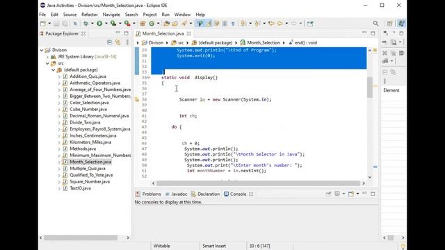 Month Selector in Java смотреть онлайн