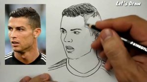 ASMR drawing cristiano ronaldo / cr7 , so satisfying video . how to draw ronaldo