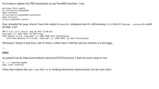DevOps & SysAdmins: PHP update not recognized in Apache on FreeBSD смотреть онлайн