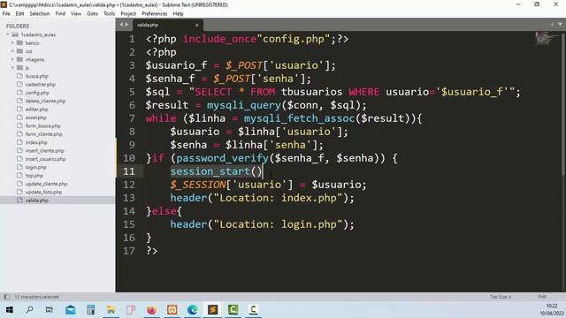 Aula 33 Cadastro de Cliente PHP verificando senha e usuário login смотреть онлайн