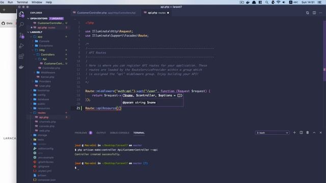 01 สร้าง Controller และ Route - สอนทำ API ด้วย Laravel 7 смотреть онлайн