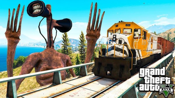 СМОЖЕТ ЛИ СИРЕНОГОЛОВЫЙ ОСТАНОВИТЬ ПОЕЗД В ГТА 5 МОДЫ! SIREN HEAD SCP ОБЗОР МОДА В GTA 5! ВИДЕО MODS