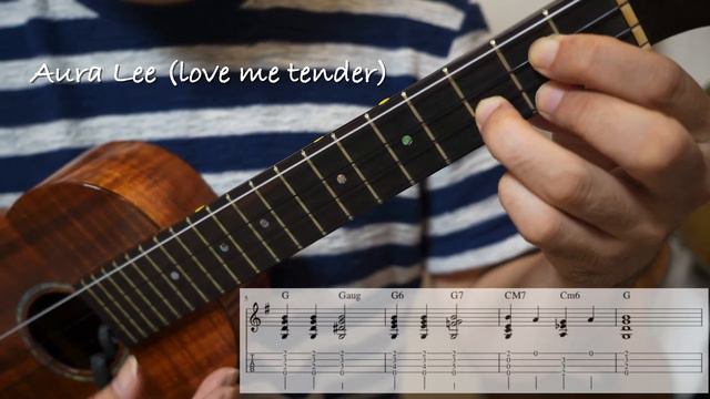 Aura Lee (love me tender) solo ukulele style 〜TABscore〜 смотреть онлайн