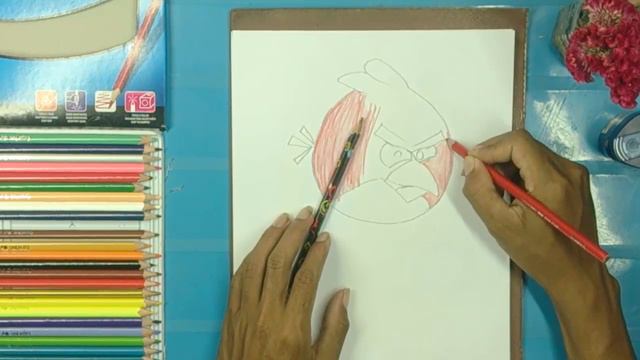 How to draw the red angry birds - Drawing videos for kids - Very simple drawing videos смотреть онлайн