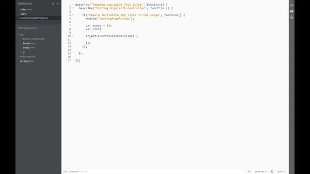 Unit Testing AngularJS - Lesson 3: Your First Unit Test смотреть онлайн