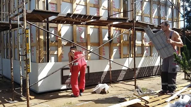 Отделка Цоколя Каркасного дома Панелями Под камень.Монтаж Панелей нацоколь. смотреть онлайн