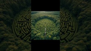 Круговой лабиринт, окружённый лесами