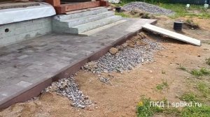 Отмостка из Брусчатки.  Дренаж и ливневая канализация.