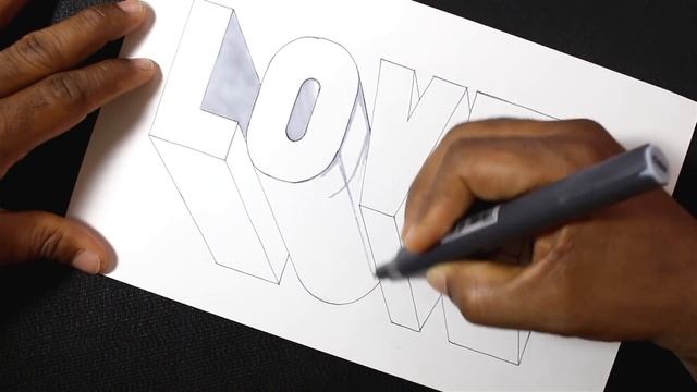 How to Draw 3D "Love" Word - Easy Pencil Drawing смотреть онлайн
