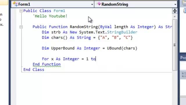 VB2010 Random String Generator смотреть онлайн