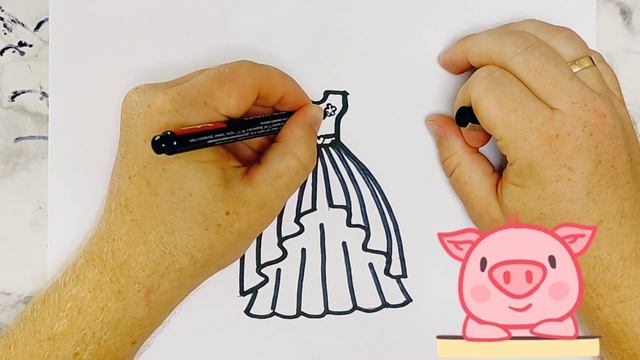 How to draw a dress / Как нарисовать платье смотреть онлайн