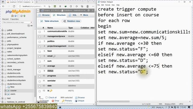 MYSQL database Programming how to create a database that computes student grade automatic смотреть онлайн