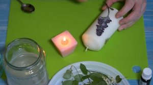 Праздничная свеча своими руками. Украшаем свечу сухоцветами.