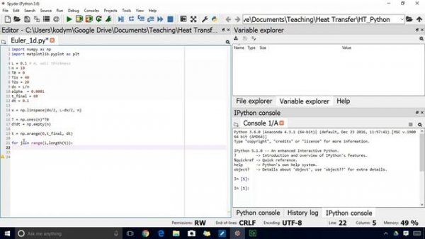 Solving the Heat Diffusion Equation (1D PDE) in Python