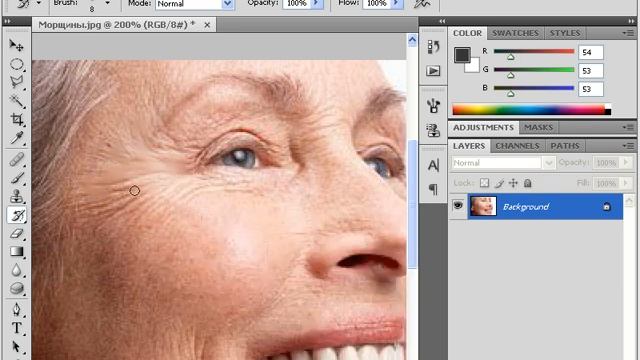 Удаление морщин в Photoshop смотреть онлайн