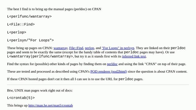 In Perl POD, what is the proper way to link to an internal function? смотреть онлайн
