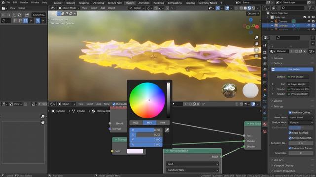 Blender Tutorial - ColorRamp to Principled BSDF's Emission node смотреть онлайн