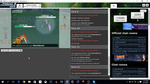 Pokemon Showdown Random Battle Laddering 02 w/ V-Creator смотреть онлайн