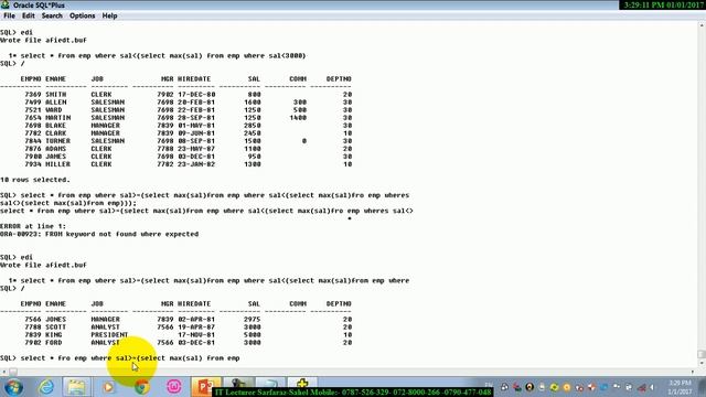 Oracle 10g 21st lesson آموزش کامل اوریکل درس بیستیکم смотреть онлайн