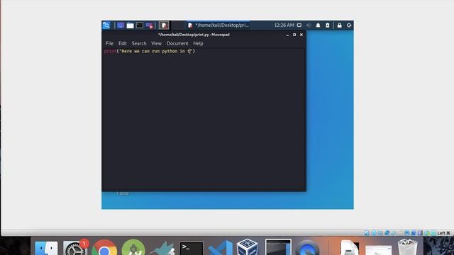 Running Python from Kali Linux in a Notepad смотреть онлайн