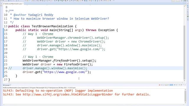 P19 - How to maximize browser window in Selenium WebDriver | తెలుగు | смотреть онлайн