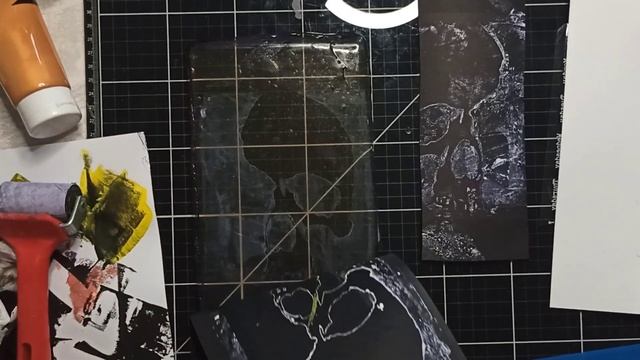 гелевая пластина своими руками / миксмедийные эксперименты #mixmedia #scrapbooking