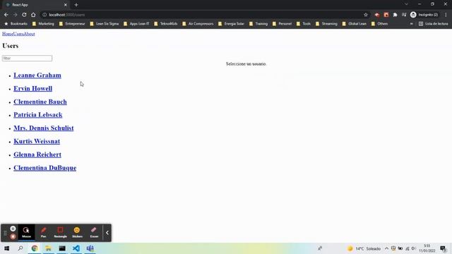 React Application to load, show, search and delete users смотреть онлайн