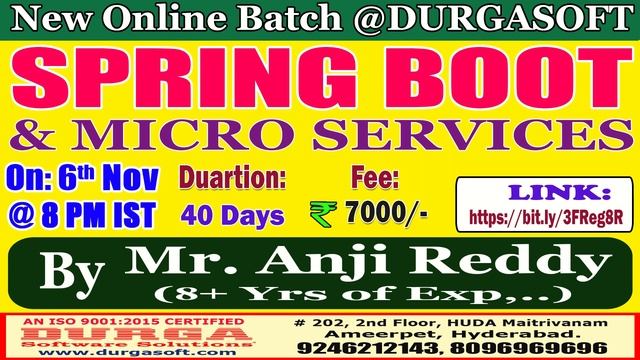 SPRING BOOT & MICRO SERVICES Online Training @ DURGASOFT смотреть онлайн