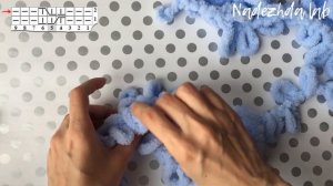 Узор КОСЫ + Схема для плюшевого пледа из Ализе Пуффи/Alize Puffy