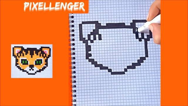 Как рисовать по клеточкам Тигра Символ 2022 года Простые рисунки How to Draw Pixel Art смотреть онлайн