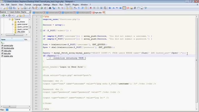 PHP News Site Tutorial: Part 7 - User Login Page(1) смотреть онлайн