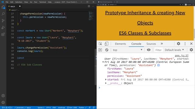 JavaScript ES6 Classes and Sub Classes смотреть онлайн
