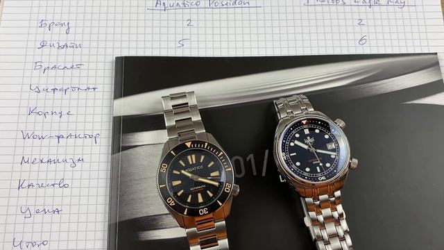 Часовой баттл: Aquatico Poseidon vs Phoibos Eagle Ray Automatic + Рейтинг отделки часов от Getat смотреть онлайн