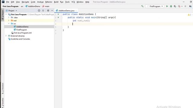 Write a Java program to add two numbers (without user input) | Java Programming tutorial смотреть онлайн