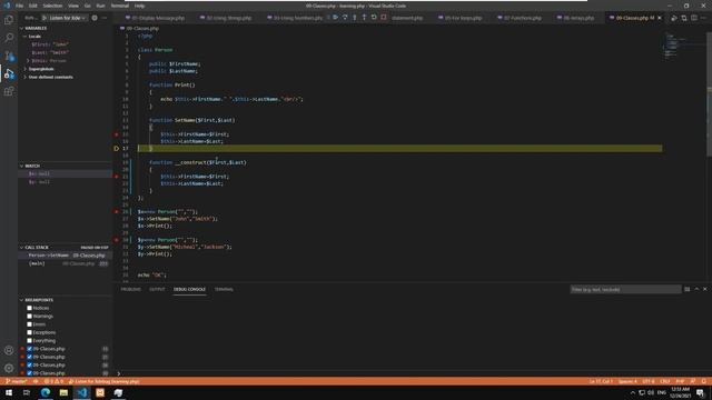 Learning PHP - 008 : Constructors смотреть онлайн
